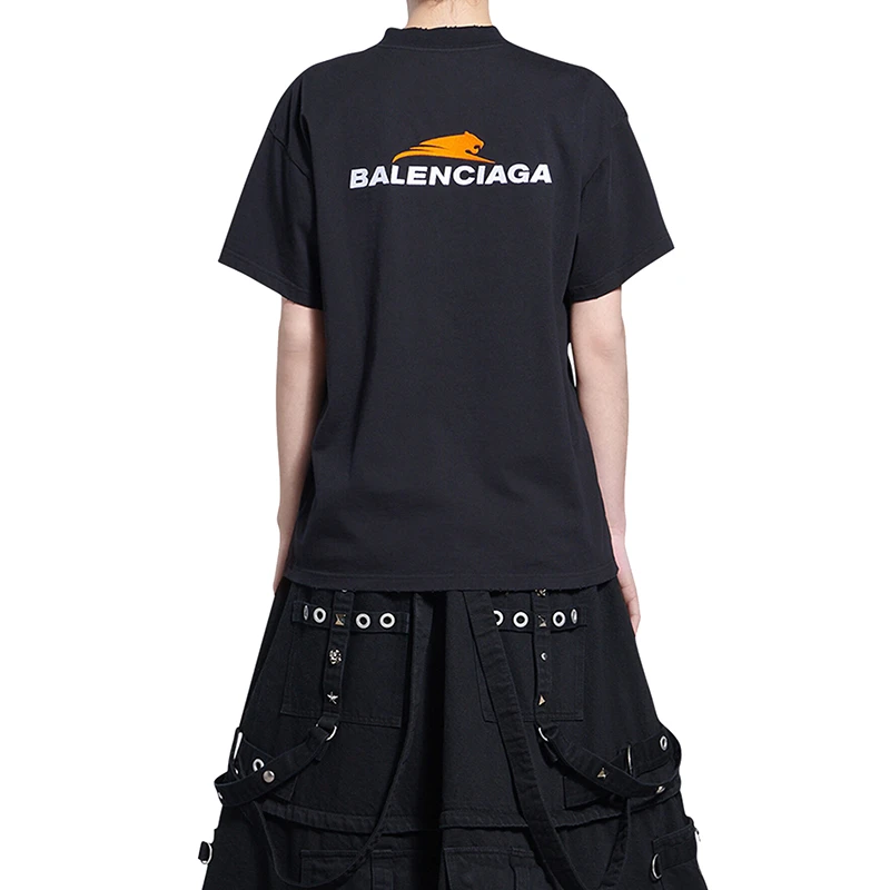 Balenciaga/巴黎世家 22年早春新款 虎年系列 女士黑色纯棉短袖T恤衫 商品