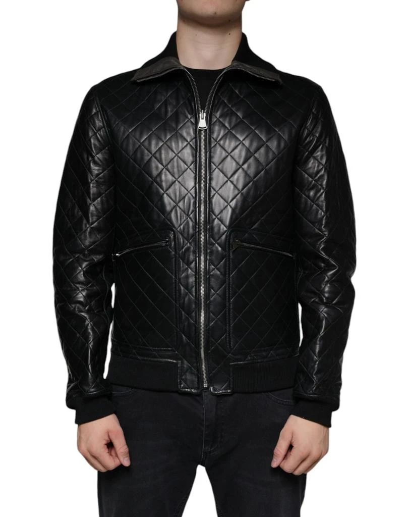 商品[二手商品] Dolce & Gabbana|Calf Leather Quilted Full Zip Men's Jacket (Pre-Owned),价格¥10724,第1张图片