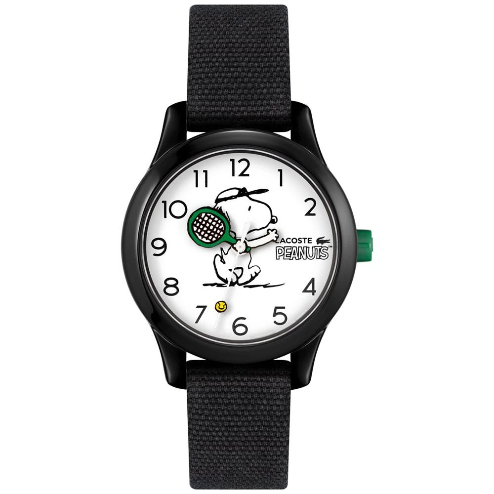 商品Lacoste|Kids' 12.12 Peanuts Black Cotton Strap Watch 32mm, Created for Macy's,价格¥483,第1张图片