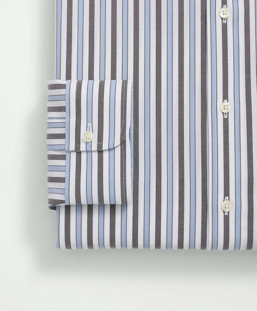 商品Brooks Brothers|Stretch Supima® Cotton Non-Iron Pinpoint English Collar, Striped Dress Shirt,价格¥469,第4张图片详细描述