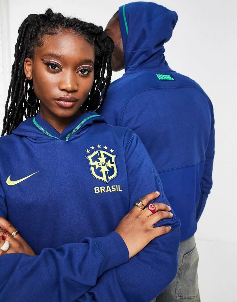 商品NIKE|Nike Football World Cup 2022 Brazil unisex travel fleece hoodie in navy,价格¥502,第4张图片详细描述