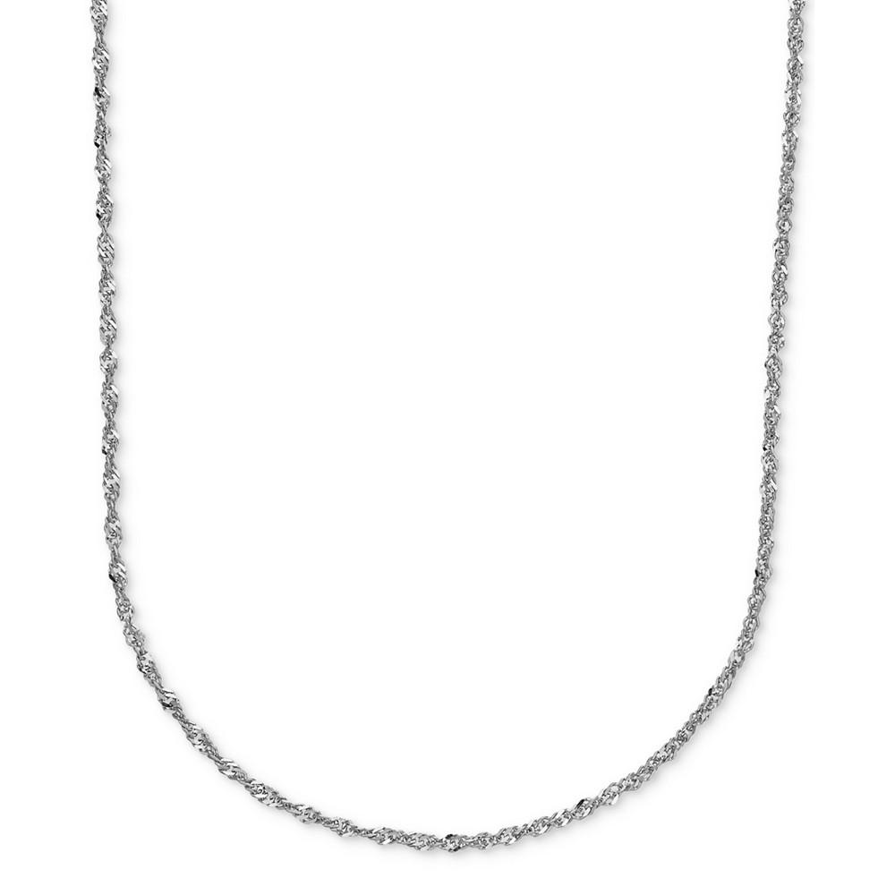 18" Perfectina Chain Necklace (1-1/3mm) in 14k White Gold商品第1张图片规格展示