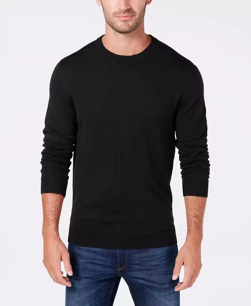 商品Club Room|Men's Solid Crew Neck Merino Wool Blend Sweater, Created for Macy's,价格¥268,第1张图片