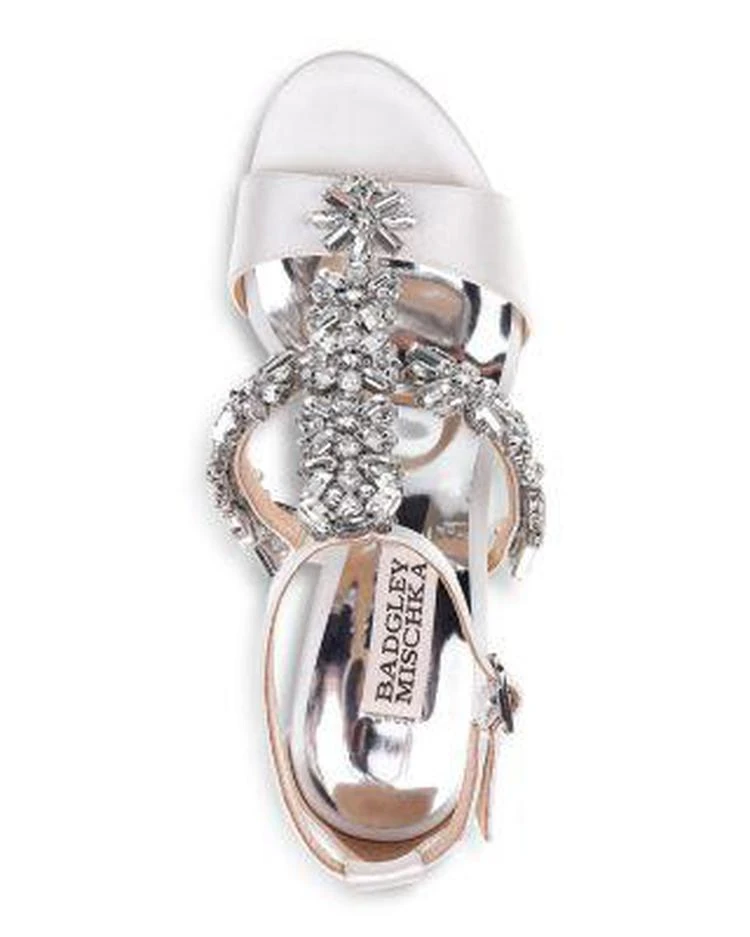 商品Badgley Mischka|Women's Munroe Embellished Satin High-Heel Sandals,价格¥953,第3张图片详细描述