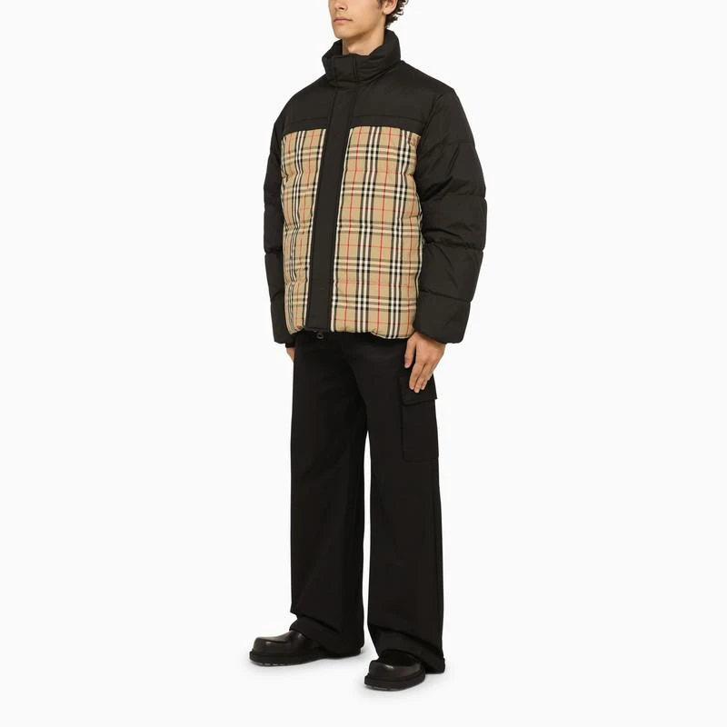 商品Burberry|Black/beige bomber jacket with Vintage Check motif,价格¥14181,第2张图片详细描述