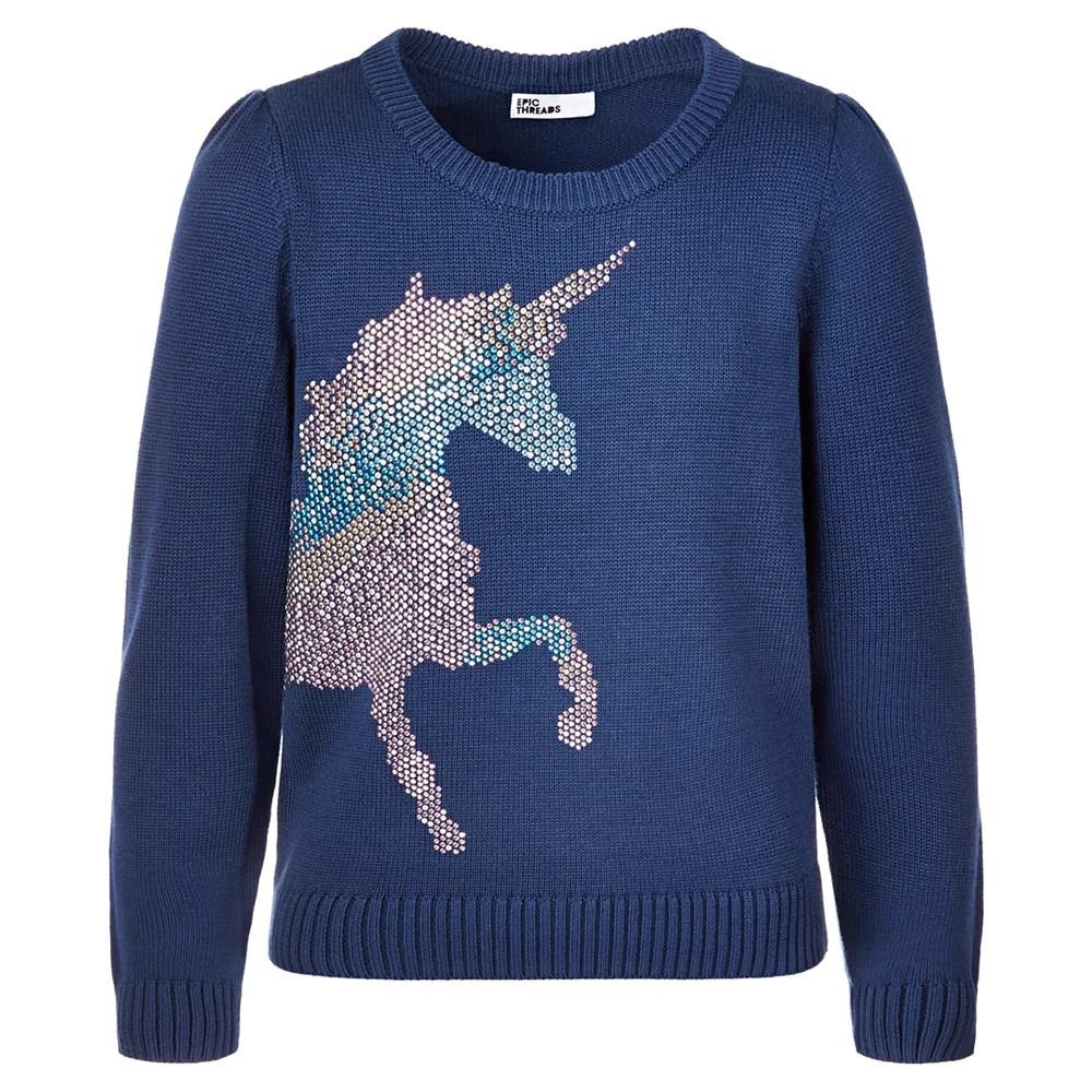 商品Epic Threads|Little Girls Unicorn Crewneck Sweater, Created for Macy's,价格¥64,第1张图片