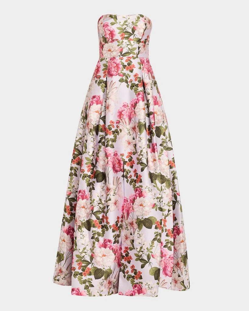 商品Sachin & Babi Noir|Giovanna Strapless Pleated Floral-Print Gown,价格¥6152,第1张图片