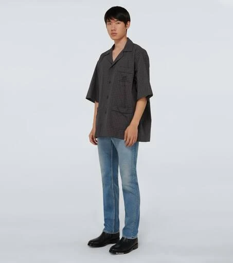 商品Balenciaga|格纹短袖睡衣式衬衫,价格¥4837,第2张图片详细描述