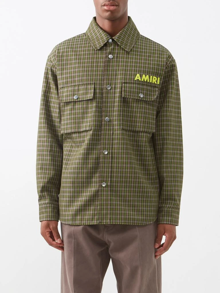 商品AMIRI|Logo-print check padded-twill overshirt,价格¥7055,第1张图片