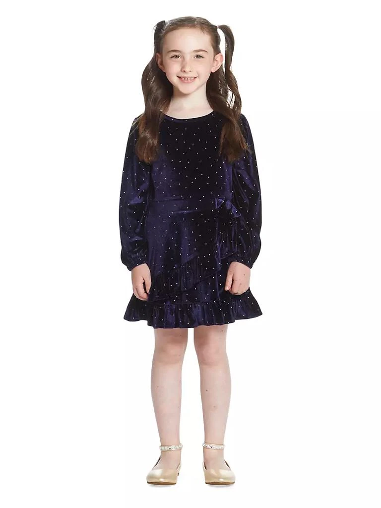 商品Andy & Evan|Little Girl's & Girl's Rhinestone Velvet Dress,价格¥236,第3张图片详细描述