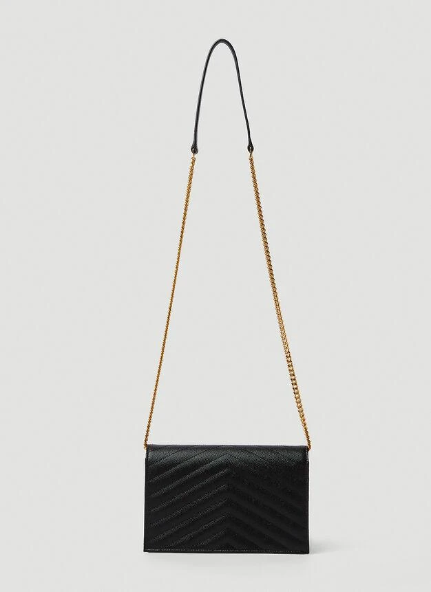 商品Yves Saint Laurent|Logo Plaque Shoulder Bag in Black,价格¥12622,第3张图片详细描述