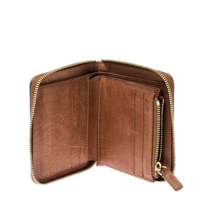 商品[二手商品] Celine|Celine Brown/Grey Canvas and Leather Macadam Compact Wallet,价格¥1346,第2张图片详细描述