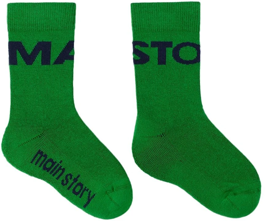 商品Main Story|Kids Green Logo Socks,价格¥95,第1张图片