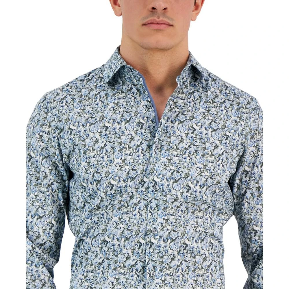 商品Bar III|Men's Arte Slim-Fit Floral-Print Dress Shirt, Created for Macy's,价格¥225,第3张图片详细描述