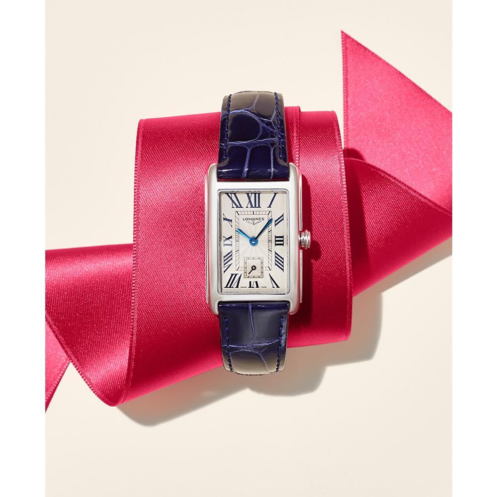 商品Longines|Women's Swiss Blue Alligator Strap Watch DolceVita 23mm,价格¥9981,第4张图片详细描述