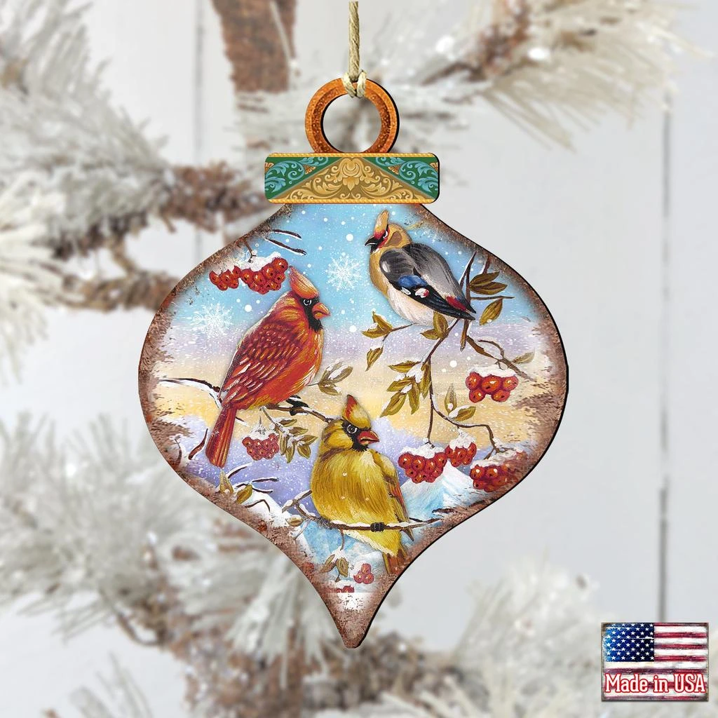 商品Designocracy|Designocracy Birds Drop - 8035222 Wooden Ornaments Set of 2,价格¥206,第2张图片详细描述