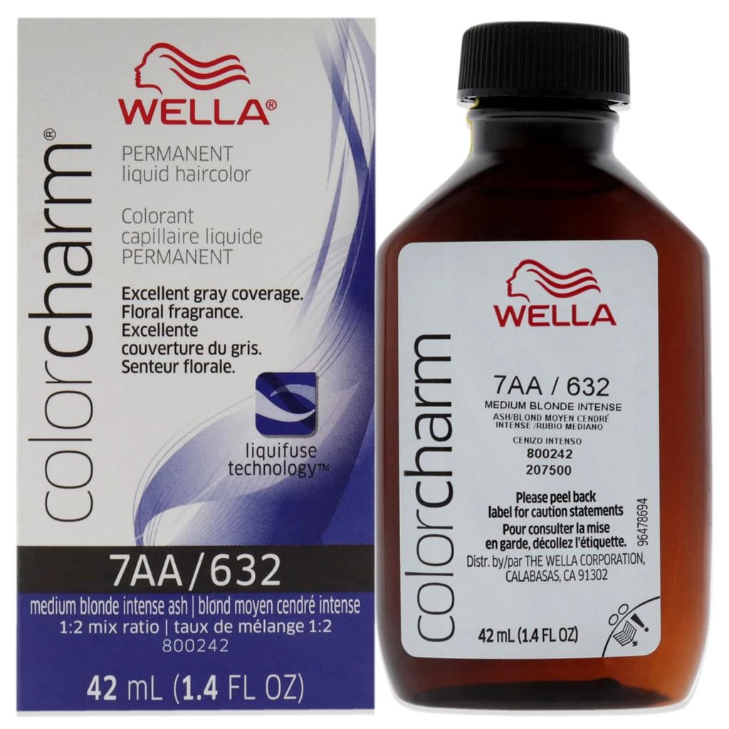 商品Wella|Color Charm Permanent Liquid Haircolor - 7AA 632 Medium Blonde Intense Ash by  for Unisex - 1.4 oz Hair Color,价格¥121,第1张图片