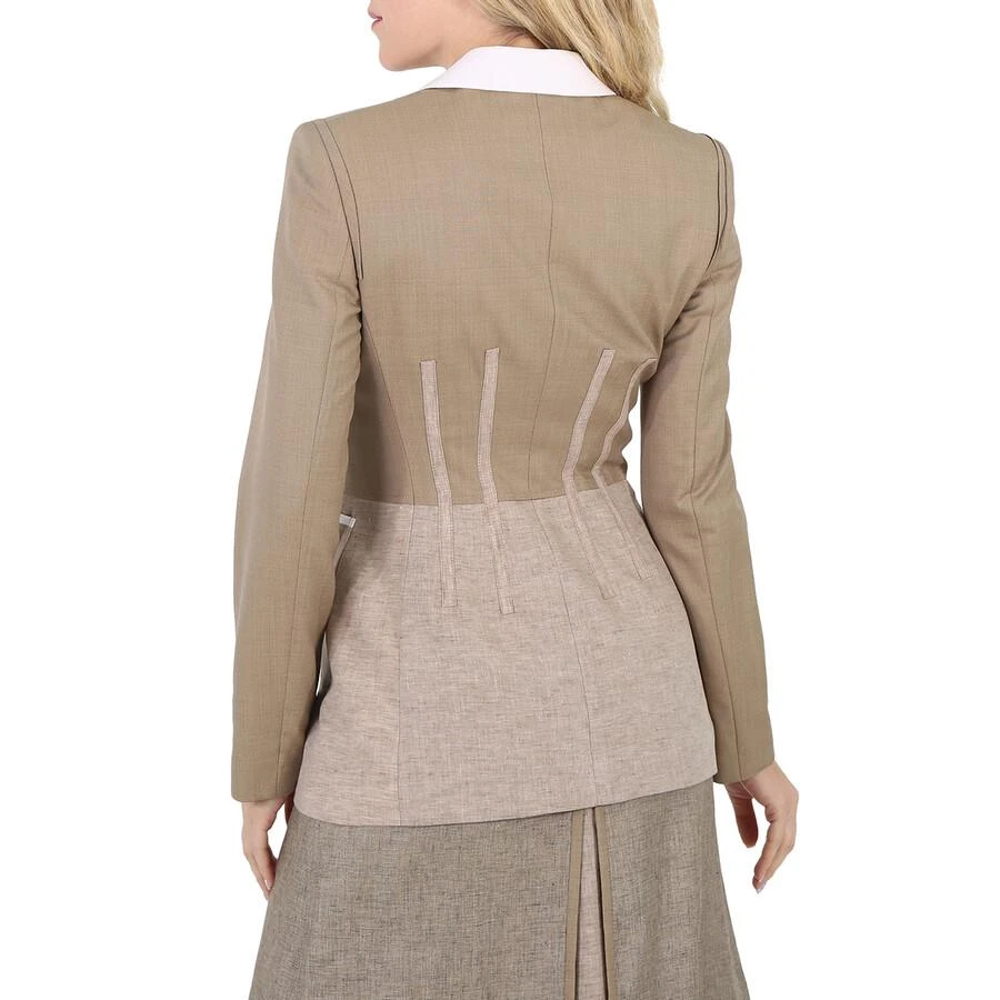 商品Burberry|Burberry Ladies Pecan Melange Tape Detail Mix Media Blazer, Brand Size 8 (US Size 6),价格¥4767,第3张图片详细描述