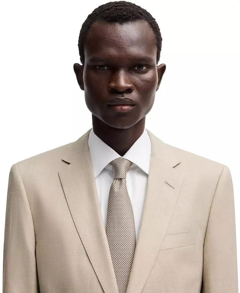 Men's Micro-Patterned Linen Blend Slim-Fit Suit 商品