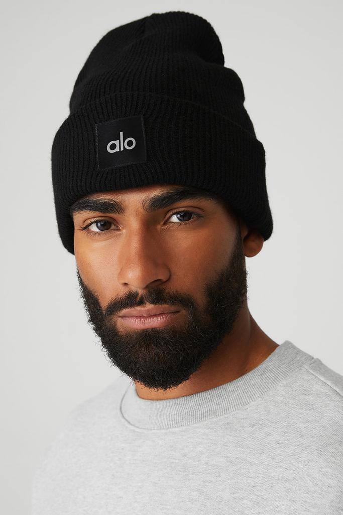 Alo ノータブルビーニー　ブラック Alo Notable Beanie - Black/Black - Hats - Free Shipping - BeyondStyle