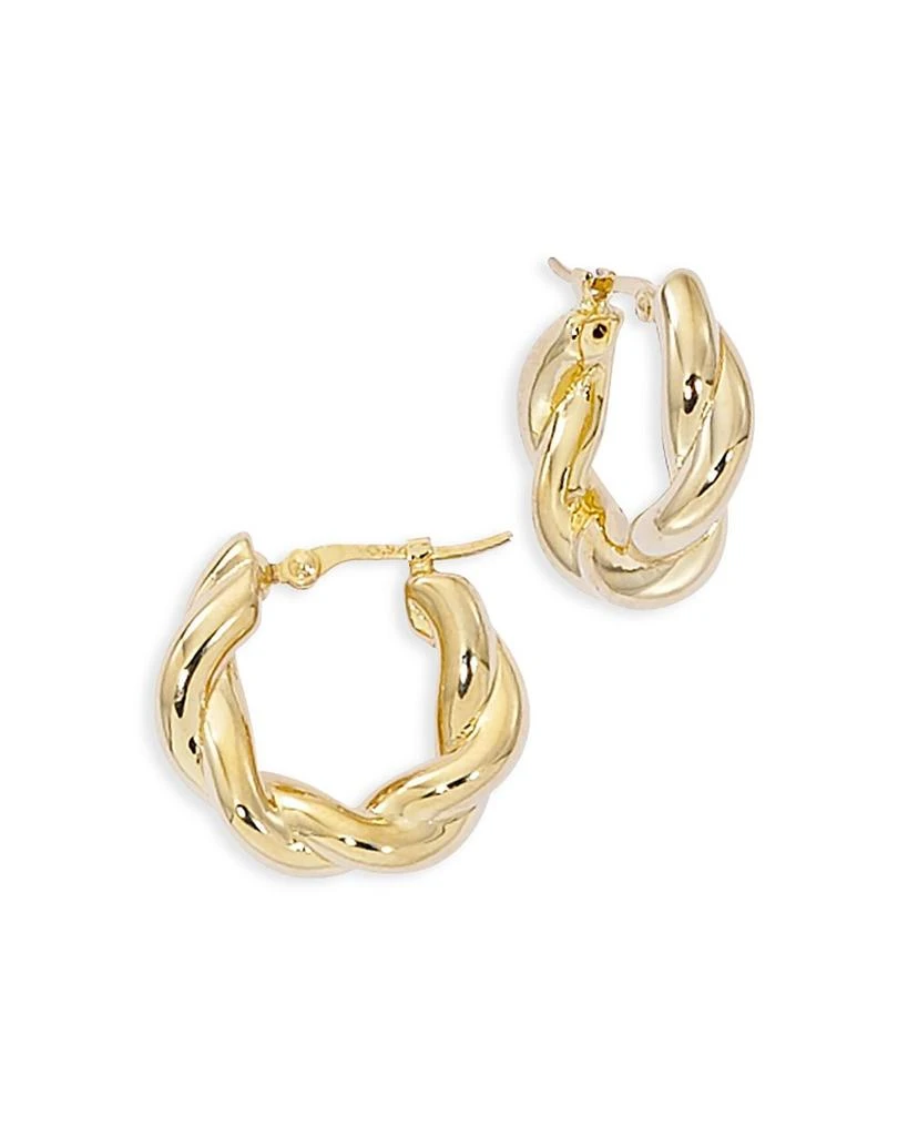 商品Moon & Meadow|14K Yellow Gold Twist Style Small Hoop Earrings,价格¥2647,第1张图片