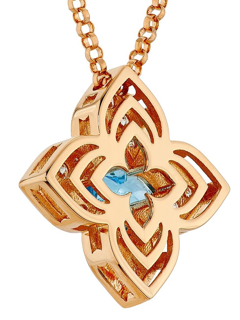 Clover Venetta Roberto Coin Venetian Princess Pirouette Diamond & Rhodonite