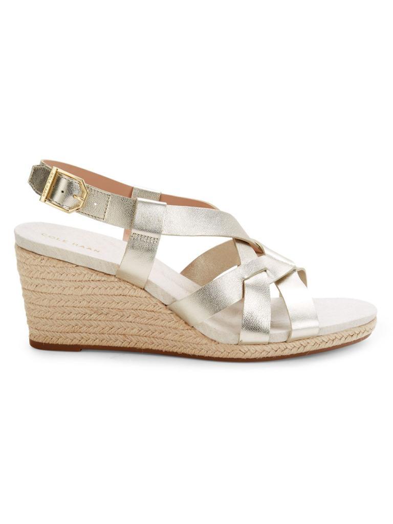 商品Cole Haan|Metallic Strappy Espadrille Wedge Sandals,价格¥477,第1张图片