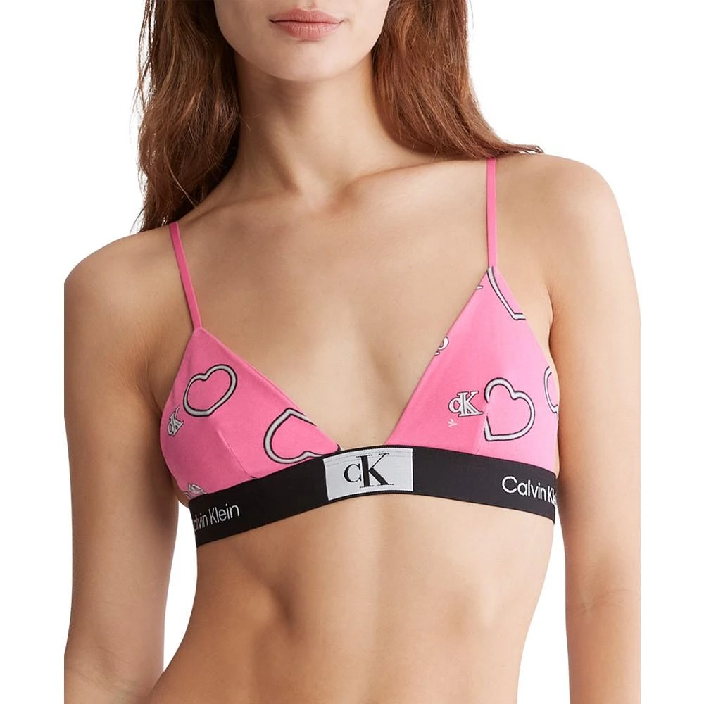 商品Calvin Klein|Women's 1996 Cotton Valentines Unlined Triangle Bralette QF7478,价格¥141,第1张图片