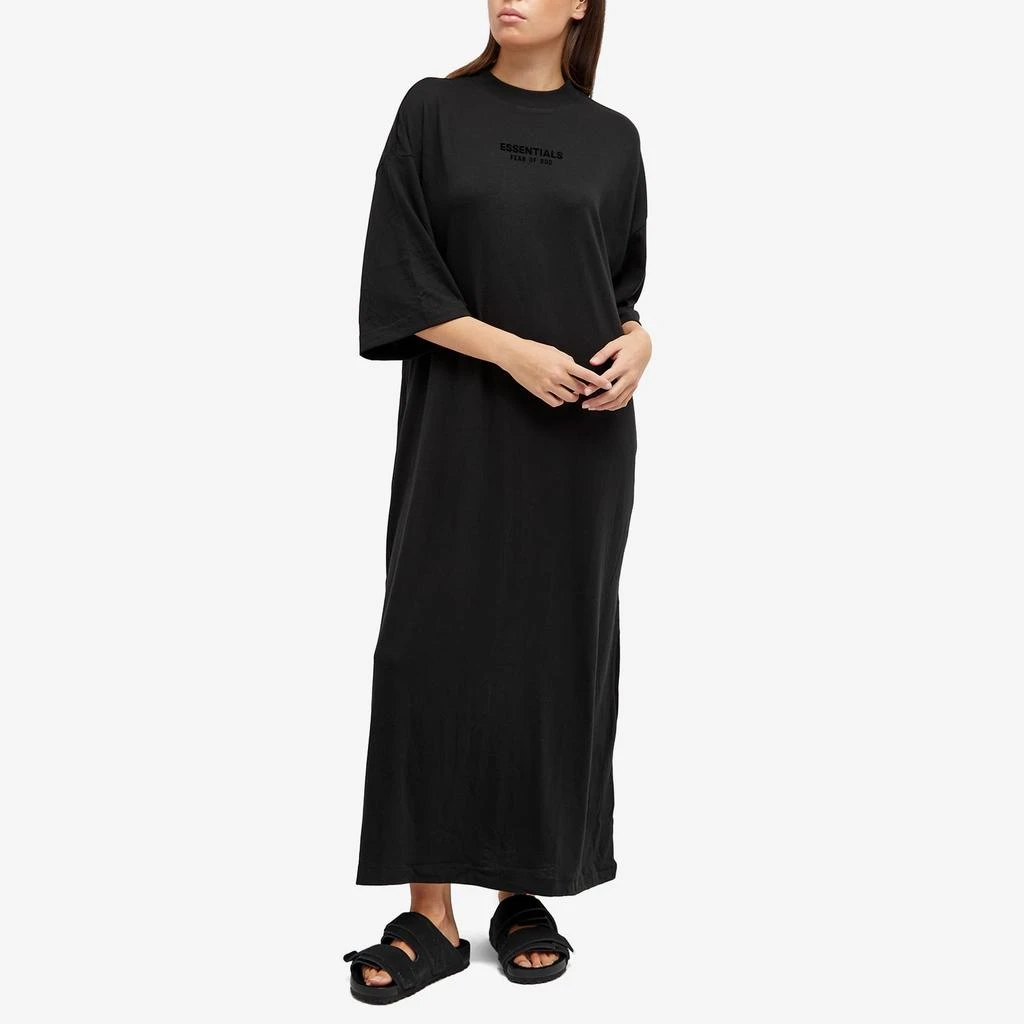 商品Essentials|Fear of God ESSENTIALS Essentials 3/4 Sleeve Dress - Jet Black,价格¥361,第4张图片详细描述