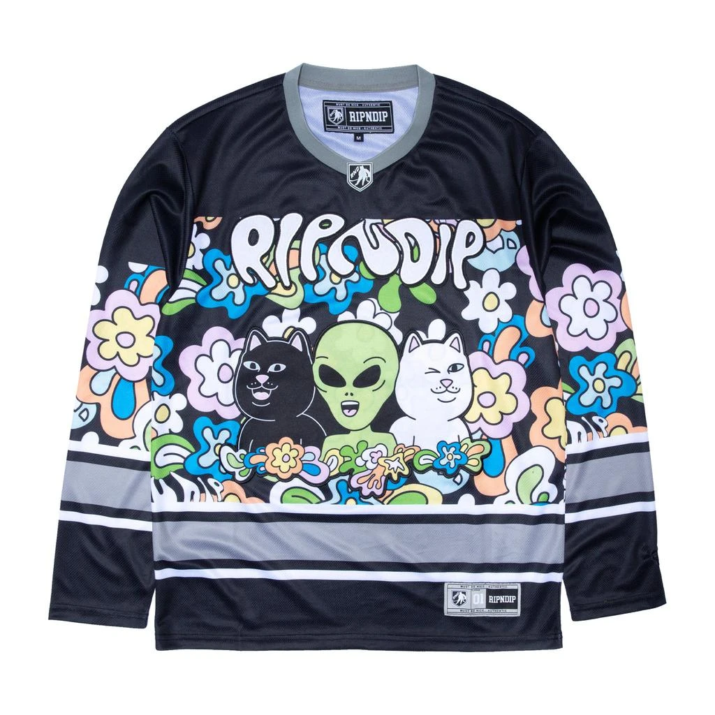 商品RIPNDIP|Flower Child Hockey Jersey (Black),价格¥229,第1张图片