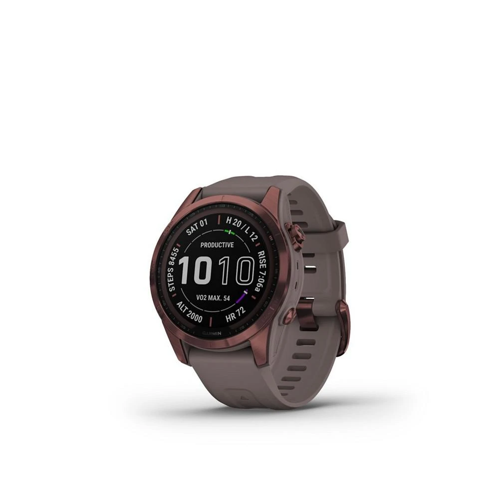 商品Garmin|Unisex Fenix 7S Sapphire Solar Dark Bronze Titanium with Shale Gray Silicone Band Smart Watch 42mm,价格¥6724,第1张图片