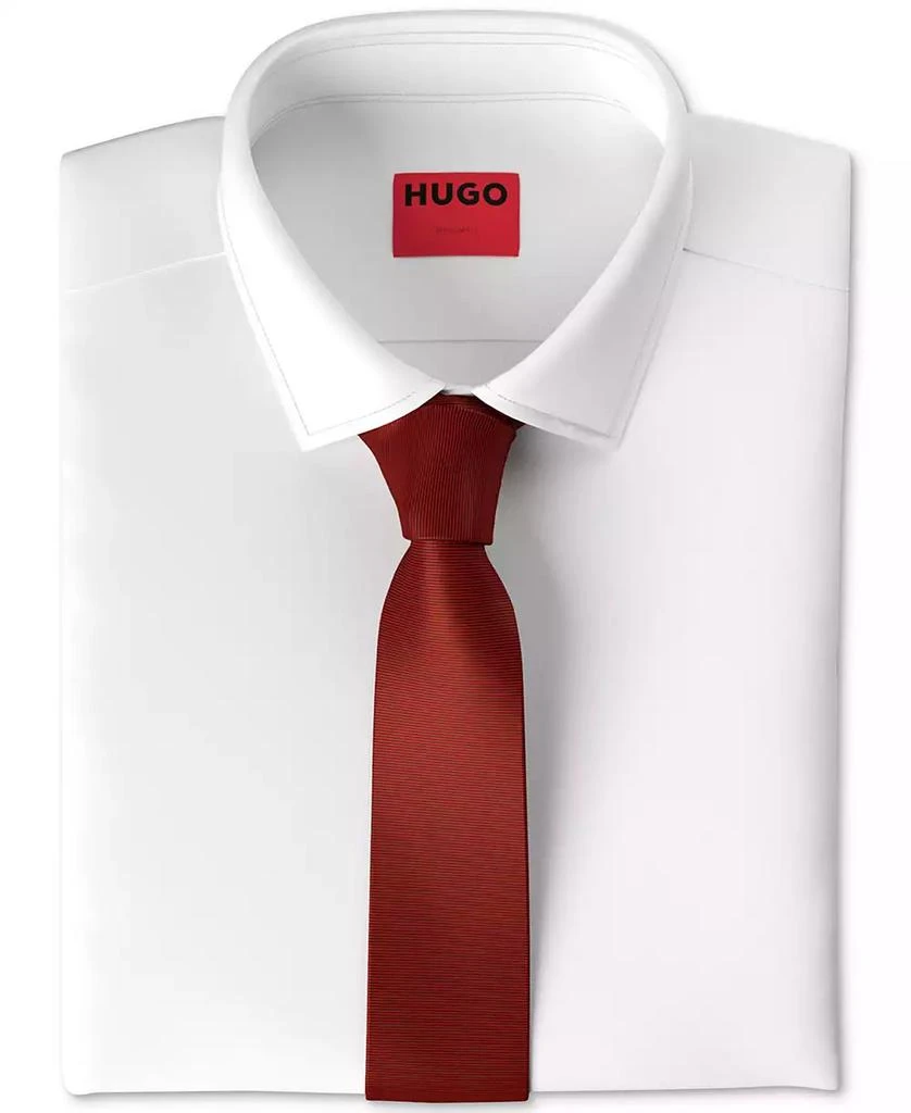 商品Hugo Boss|Men's Ribbed Silk Skinny Tie,价格¥592,第1张图片