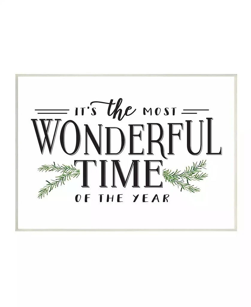 商品Stupell Industries|Most Wonderful Time Christmas Holiday Word Design Wall Plaque Art, 10" x 15",价格¥229,第1张图片
