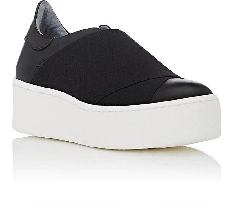 商品Barneys New York|Elastic-Detail Leather Platform Sneakers,价格¥1333,第2张图片详细描述