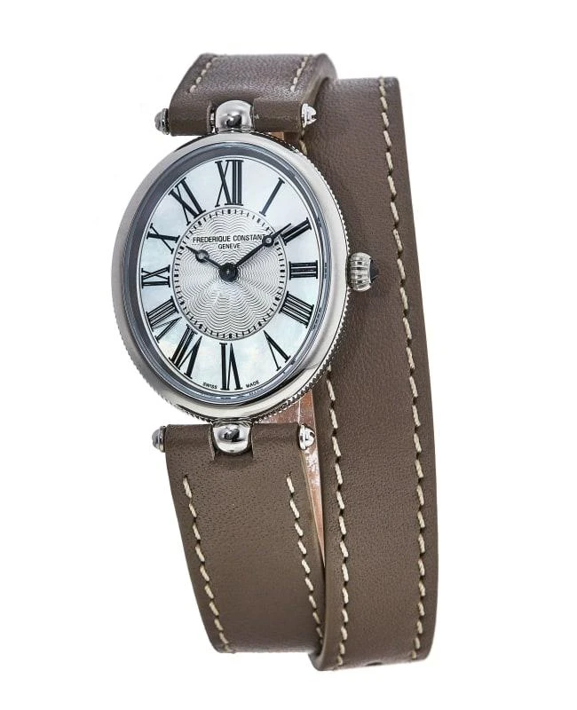 商品Frederique Constant|Frederique Constant Classics Art Deco Oval Case Leather Strap Women&apos;s Watch FC-200MPW2V26,价格¥2601,第1张图片