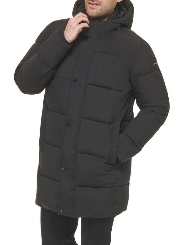 商品Calvin Klein|Quilted Hooded Longline Puffer Jacket,价格¥1461,第3张图片详细描述