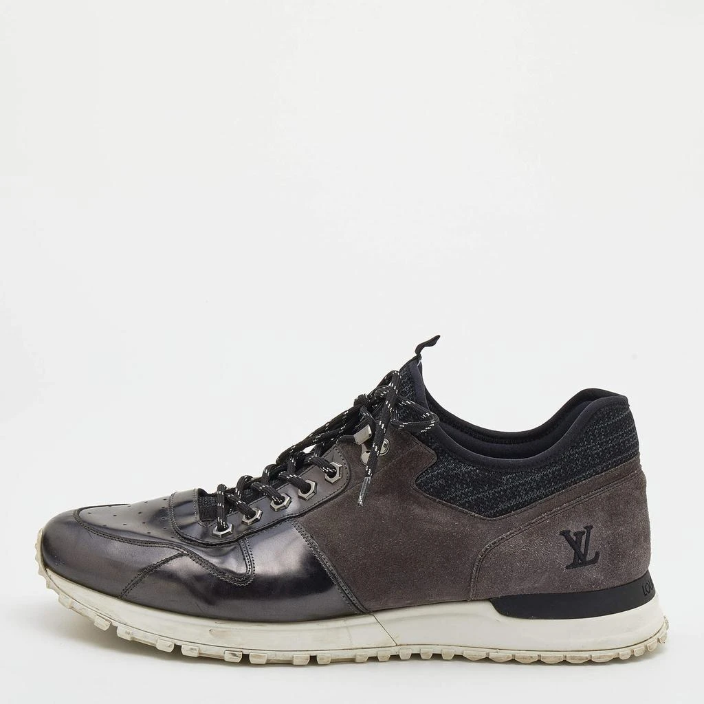 商品[二手商品] Louis Vuitton|Louis Vuitton Black/Grey Suede And Leather Run Away Low Top Sneakers Size 45,价格¥3047,第1张图片