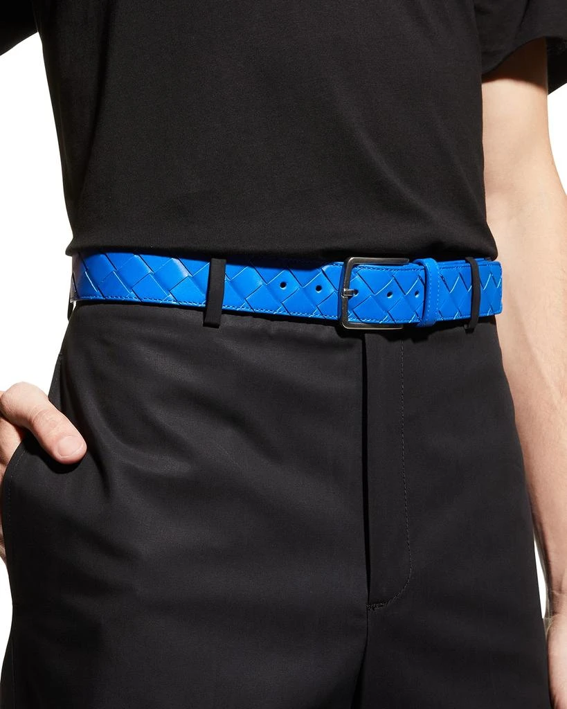 商品Bottega Veneta|Men's Cintura Intrecciato Leather Belt,价格¥5502,第3张图片详细描述