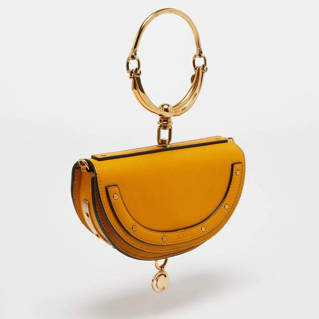 商品[二手商品] Chloé|Chloe Mustard Yellow Leather Nile Bracelet Minaudière Crossbody Bag,价格¥4644,第3张图片详细描述