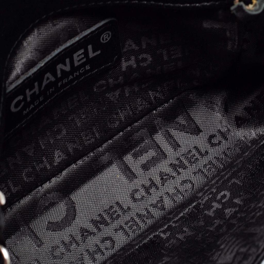 Chanel Black Quilted Satin Square Charms Flap Bag商品第7张图片规格展示