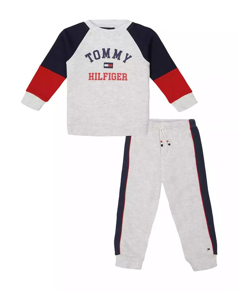 商品Tommy Hilfiger|Baby Boy Heather Colorblock Fleece Sweatsuit,价格¥152,第1张图片