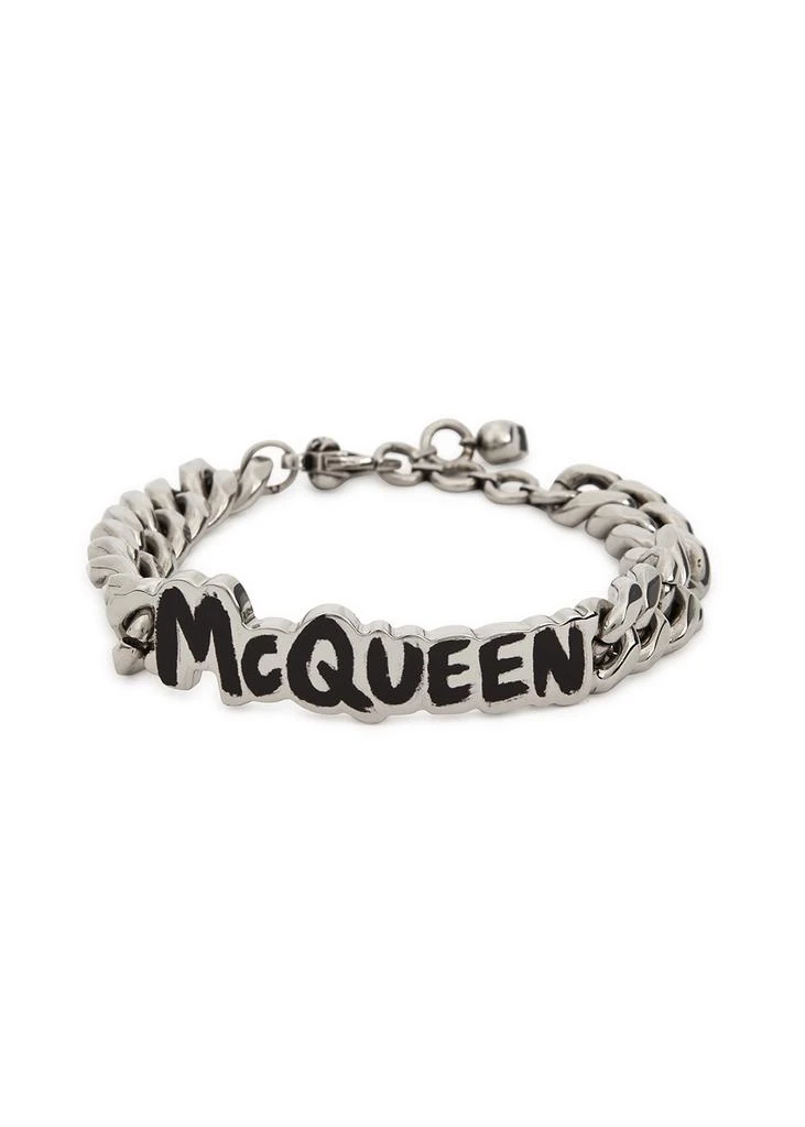商品Alexander McQueen|Graffiti logo silver-tone chain bracelet,价格¥2150,第1张图片