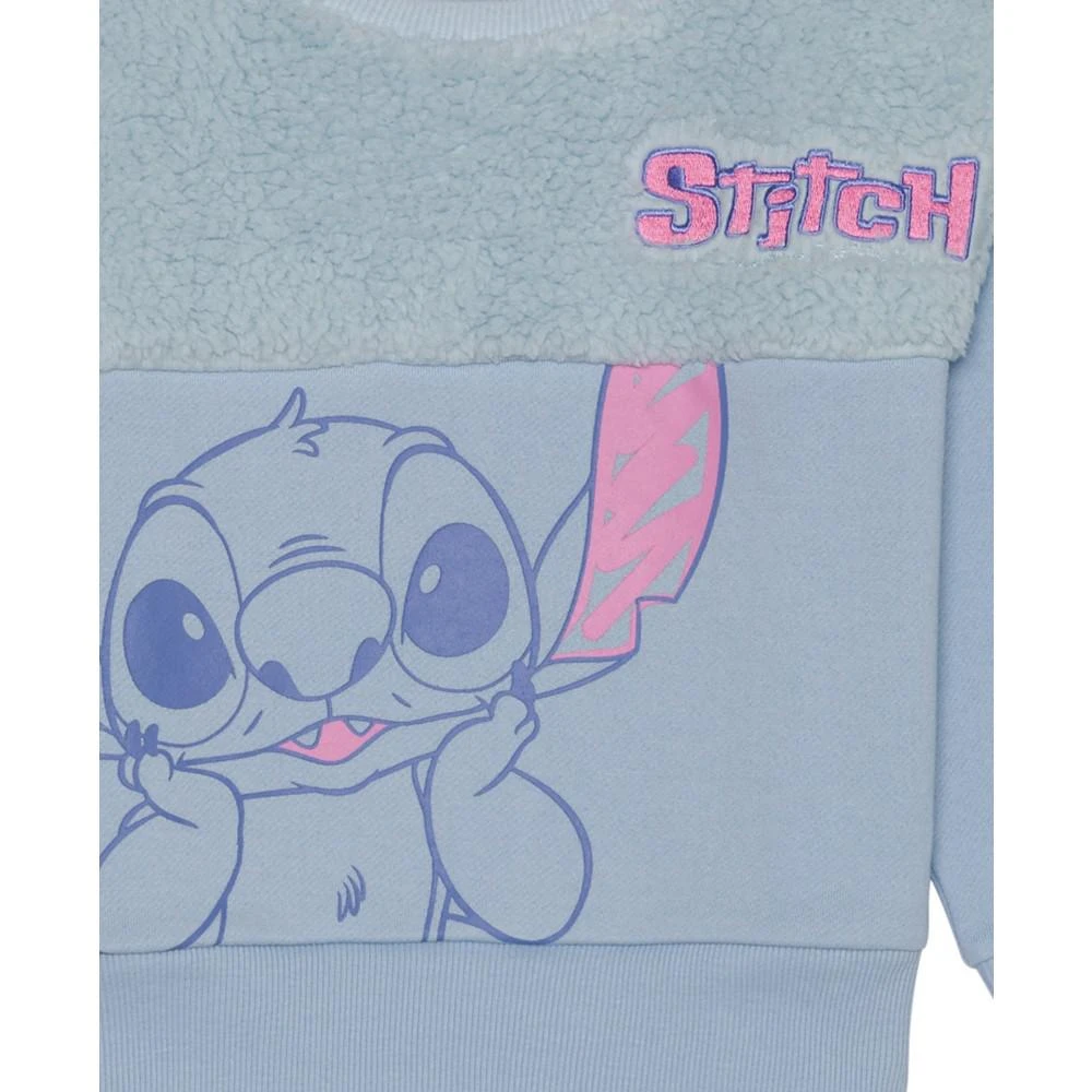 商品Disney|Toddler Girls Stitch Long Sleeve Sherpa Fleece Pullover Sweatshirt,价格¥317,第3张图片详细描述