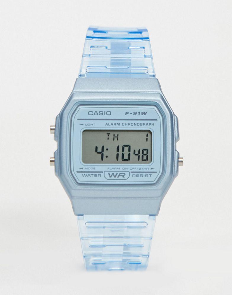 商品Casio|Casio F-91WS-2EF digital watch in blue,价格¥264,第1张图片