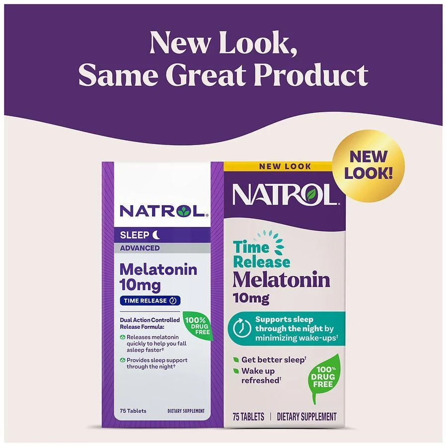 商品Natrol|10mg Melatonin Advanced Sleep Aid Tablets with Vitamin B6 Unflavored,价格¥124,第3张图片详细描述