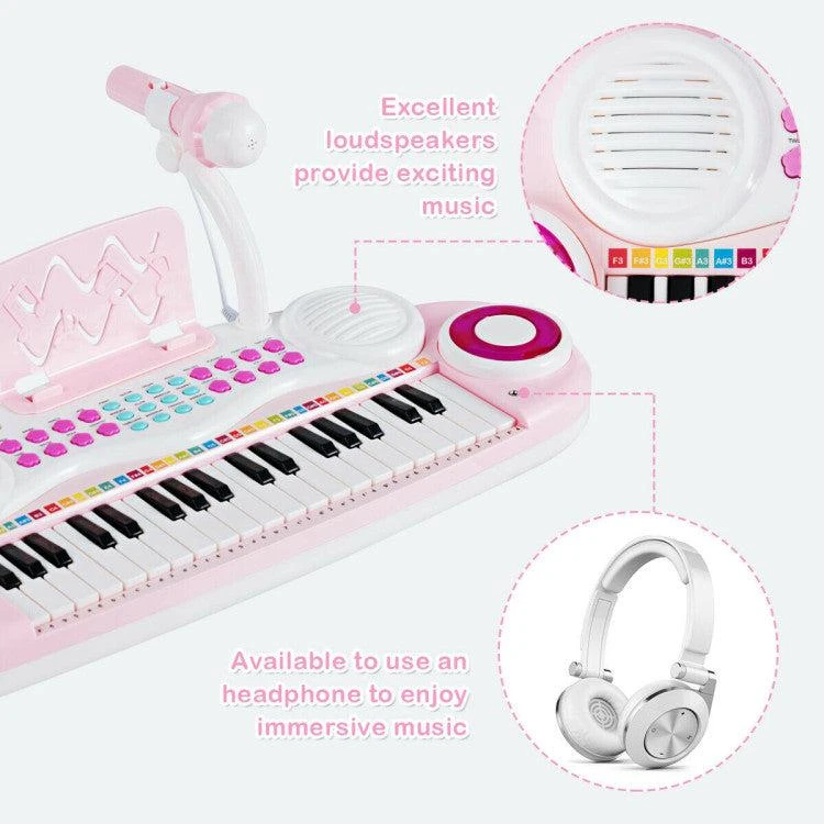 商品Hivvago|Multifunctional 37 Electric Keyboard Piano with Microphone,价格¥511,第2张图片详细描述