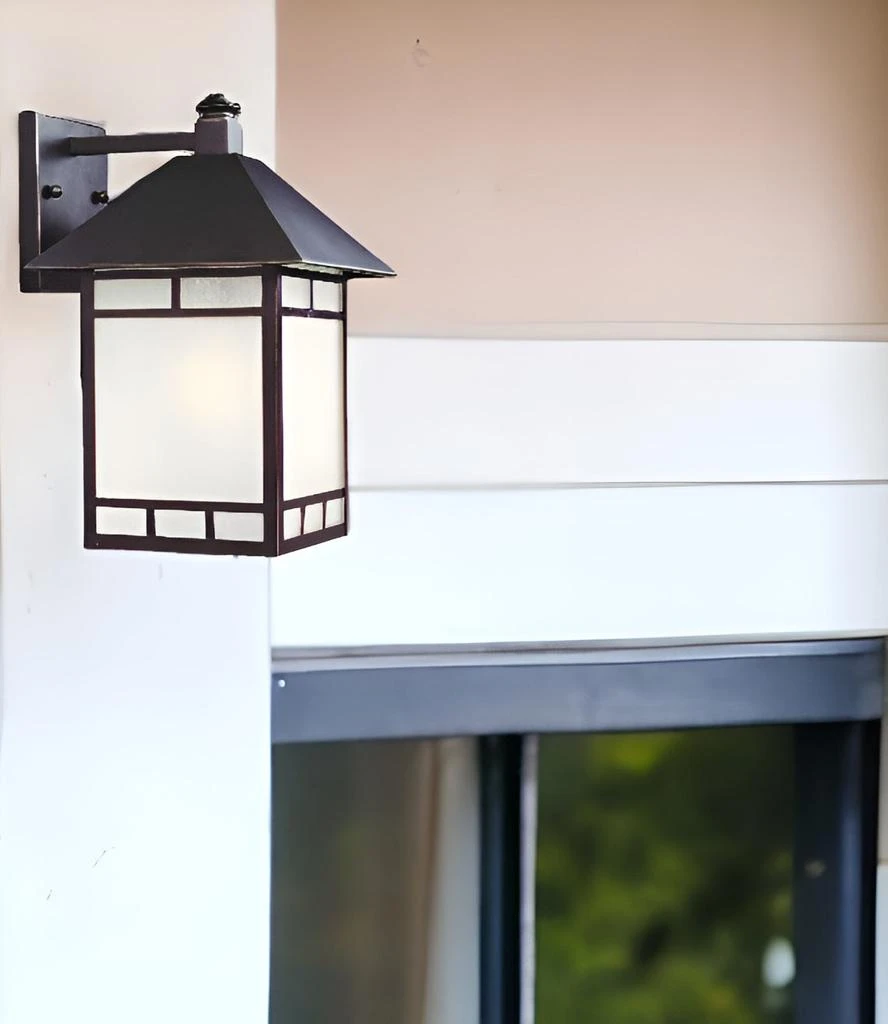 商品Homezia|XL Antique Bronze Frosted Glass Lantern Wall Light,价格¥1190,第2张图片详细描述