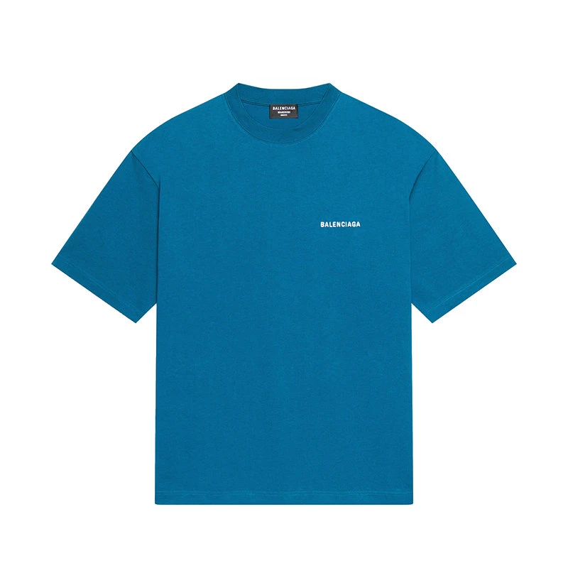 商品Balenciaga|【预售3-7天】巴黎世家 22年早春新款 男士蓝色棉质Logo短袖T恤612966TLVB99567,价格¥4625,第1张图片
