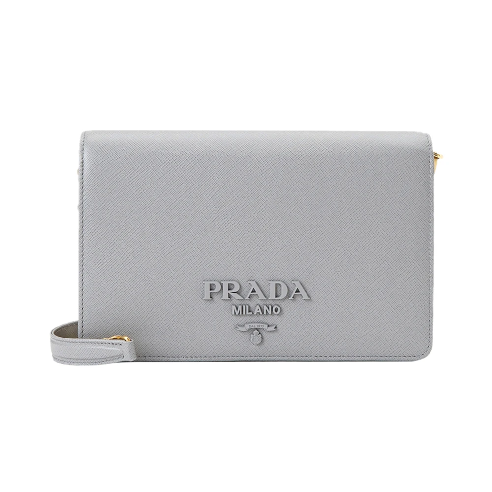 商品[国内直发] Prada|PRADA  灰色牛皮女士单肩包  1BP018-NZV-F0ZZX-COO,价格¥11709,第1张图片