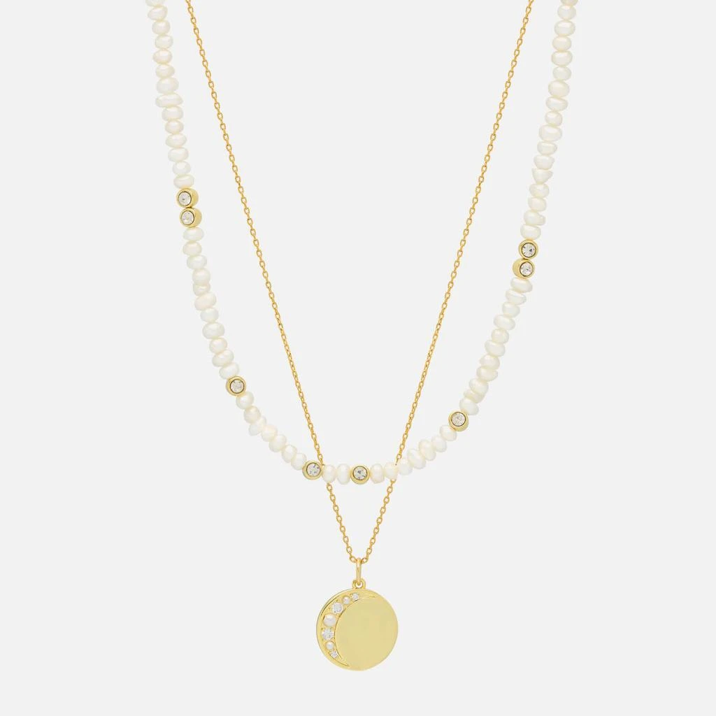 商品ESTELLA BARTLETT|Estella Bartlett Moonz Glass Pearl Gold-Tone Double Chain Necklace,价格¥317,第1张图片